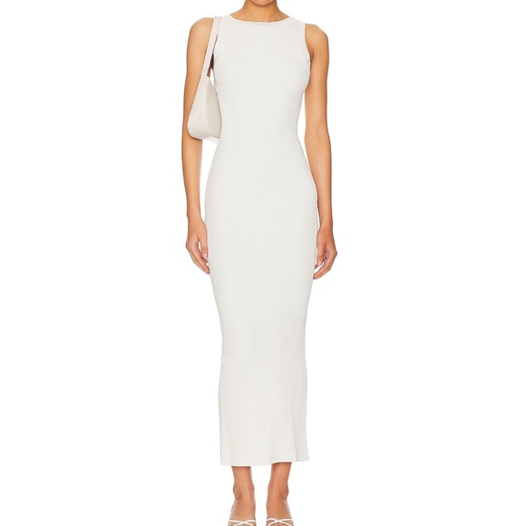 Good American Dresses & Skirts - Good American Shine Rib Off Scoop Back Midi Dress